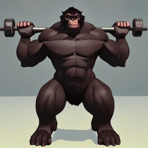 gym gorilla bench pressing weights