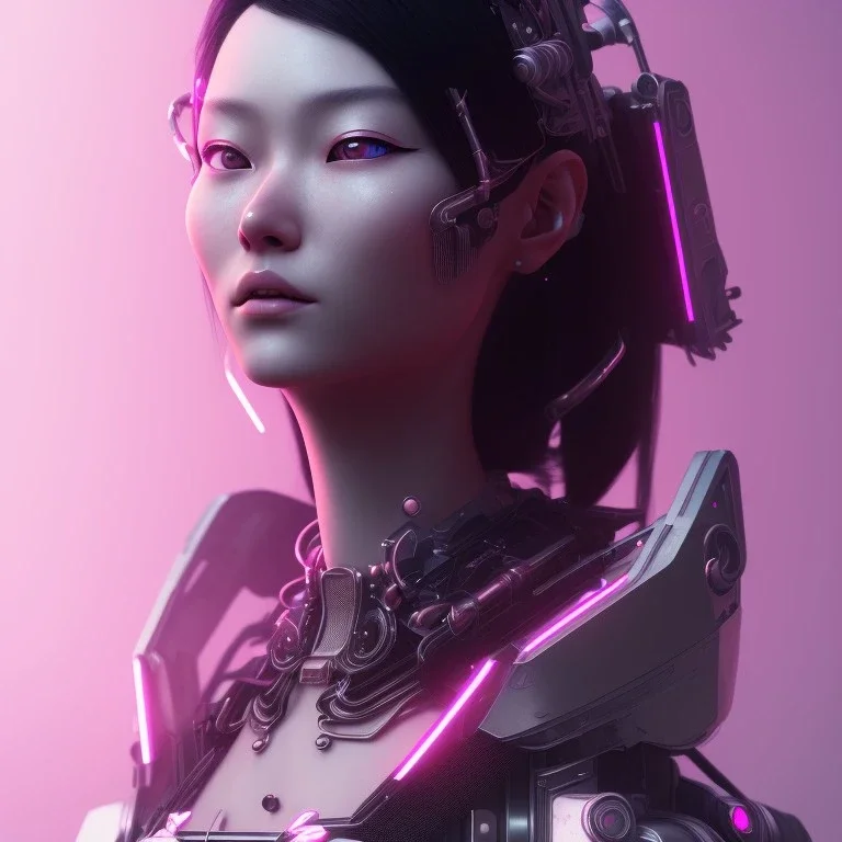 Portrait, cyberpunk Asian woman with rabbit mask, black pink color, highly detailed, art stations, concept art, smooth, unreal engine 5, god rays, ray tracing, RTX, lumen lighting, ultra detail, volumetric lighting, 3d, finely drawn, high definition, high resolution.