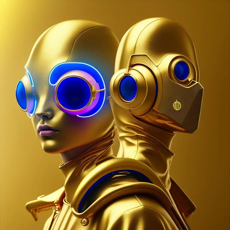 Ultra Realistic portrait, woman with rabbit mask, cyberpunk, latex suit, gold pink and blue style, photo studio, vibrant color, highly detailed, concept art, smooth, unreal engine 5, god rays, ray tracing, RTX, lumen lighting, ultra detail, volumetric lighting.