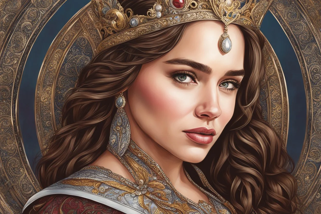 Emilia Clarke skitch Oil cartoon artstyle , queen of the thrones, intricate details, highly detailed, high details, detailed portrait, masterpiece,ultra detailed, ultra quality