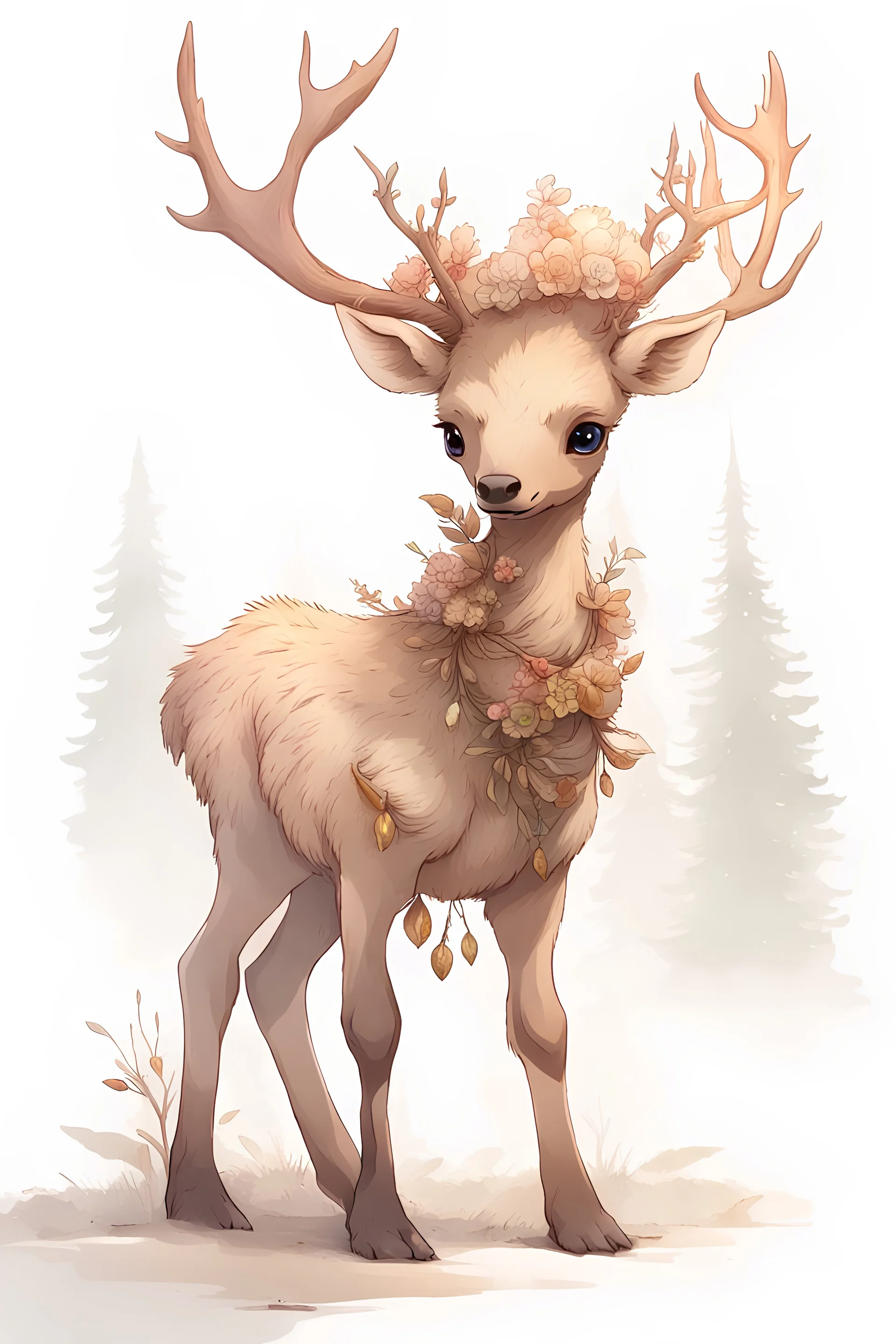 fantasy elk baby humanoid