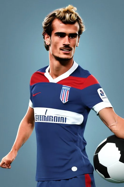 Antoine Griezmann French football player ,cartoon 2d