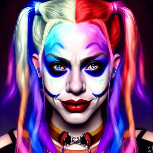 ultra detailed fullbody portrait of beautiful Harley Quinn , extremely detailed digital painting, extremely detailed face,crystal clear eyes, in the style of robert e howard and pablo oliveira and Ken Kelley and Keith Parkinson ,mystical colors,perfectly centered image, perfect composition, rim light, beautiful lighting,8k, stunning scene, raytracing