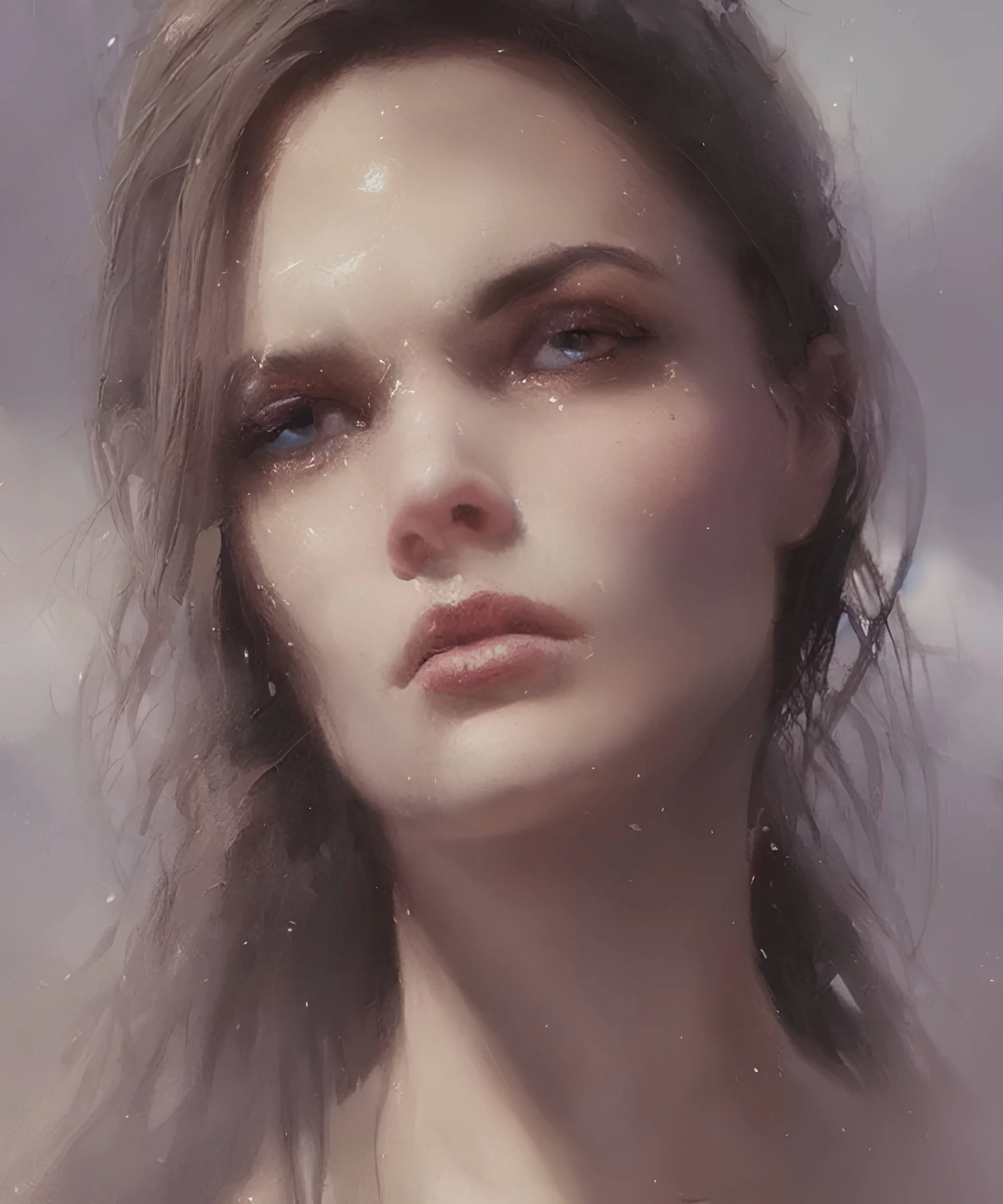 A surreal close up women portrait by Greg Rutkowski