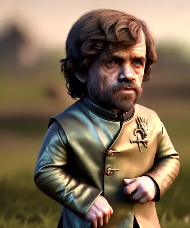 Tyrion Lannister toddler, full body, soft skin, dramatic lighting, hyper realistic