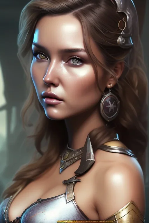 Camilla Luddington face, dragon armor, busty hitomi tanaka, pintura,detalhes,textura,qualidade 8k, in florest, Minimalismo, Romantismo, Expressionismo, Impressionismo