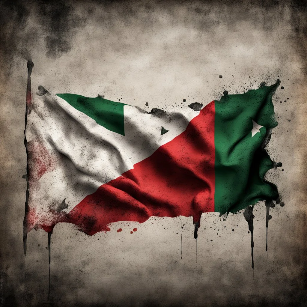 Hyper Realistic Grungy Rustic Palestine Flag