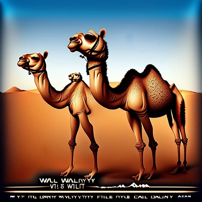 far away Camel walk in the desert , album cover