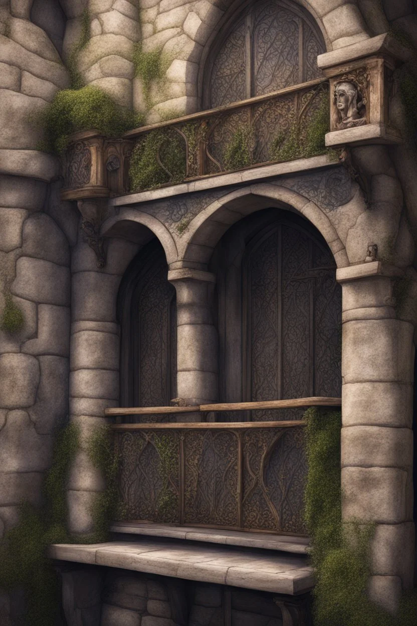 fantasy medieval balcony