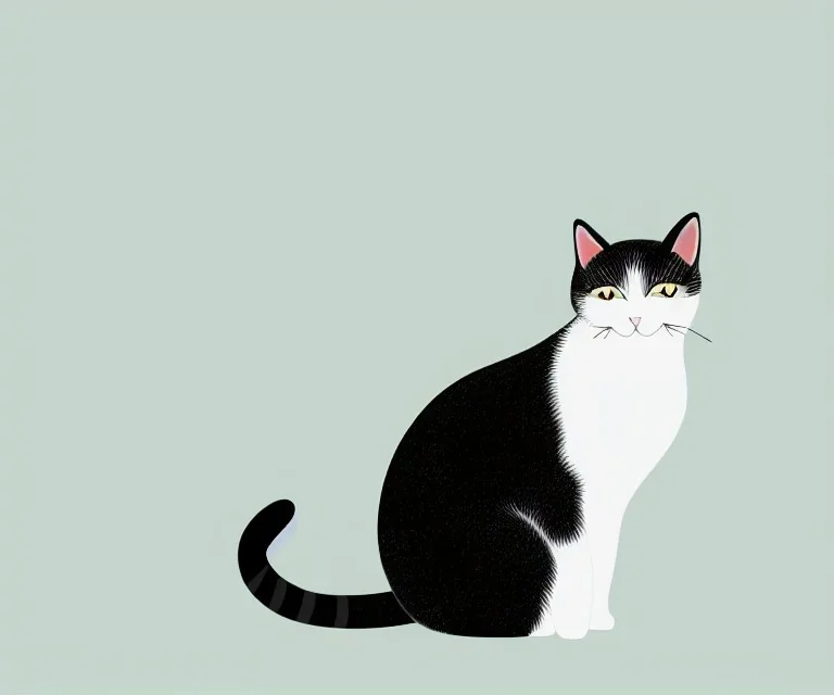 illustration cat isolated white backdrop