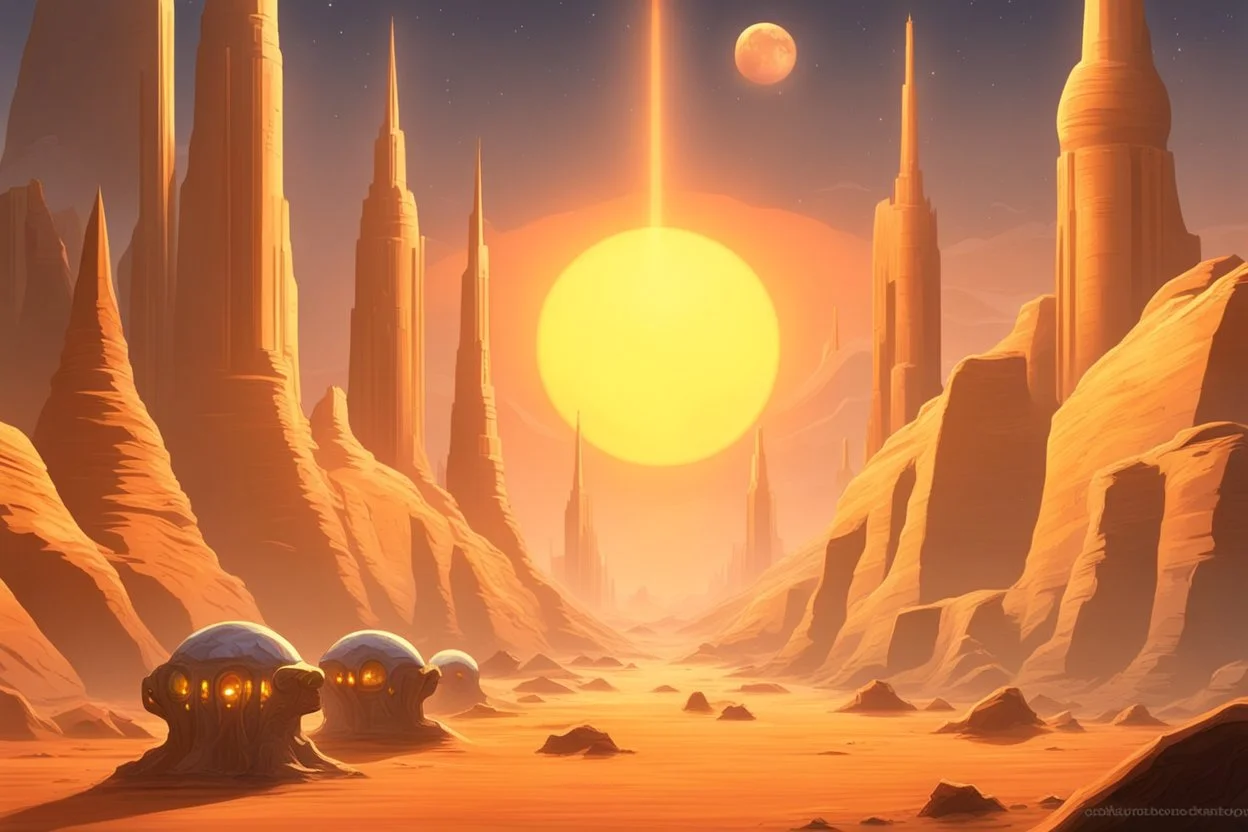 the alley of glass sphinxes on the planet Gliese, Science Fiction