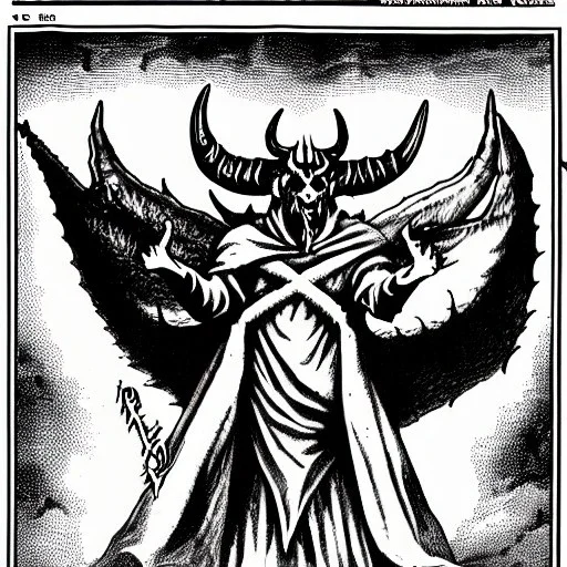 Devil demon satan king war code prophecy black and white masochist