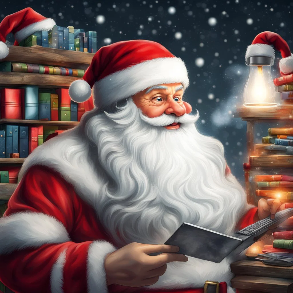 Santa Claus installing a Linux distribution