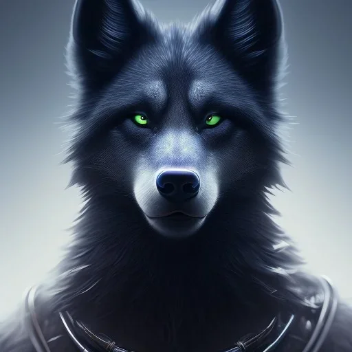 award winning portrait of a male anthropomorphic black wolf long vblack cory loftis, fenghua zhong, ryohei hase, and ruan jia. unreal engine 5, artistic lighting, highly detailed, photorealistic, fantasy