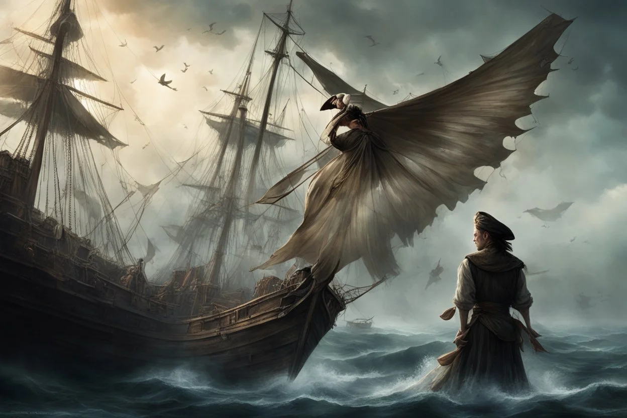 They spoke almost in whispers, as if afraid to scare away something very important, trembling in the air, thin and fragile, like a moth's wing. The prisoner answered very sadly, but firmly, and the Pirate...this must be the voice of the ship's captain, ordering the ship to steer towards the siren song.