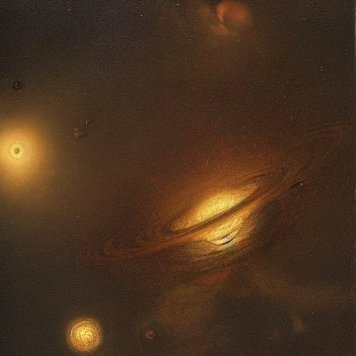 Rembrandt, stars, planets, ships