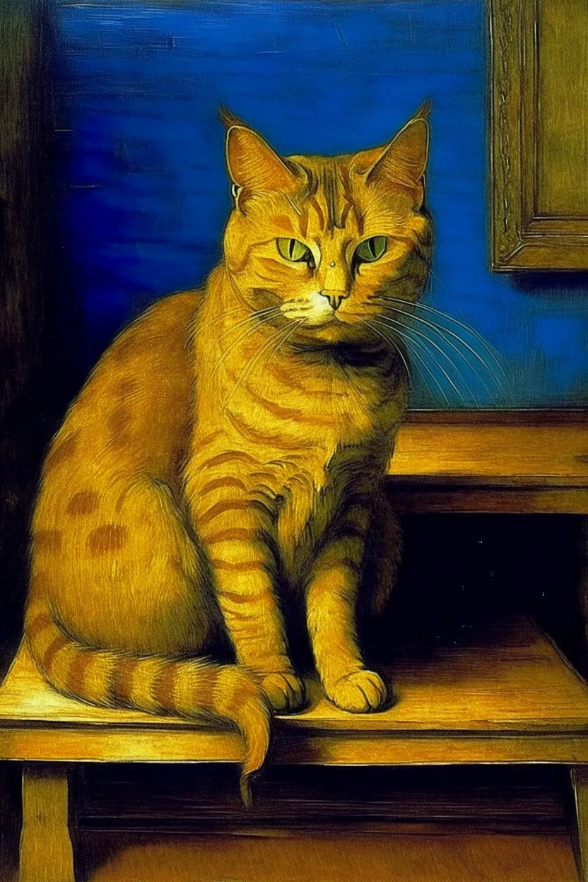 Portrait of a cat by Van Gogh