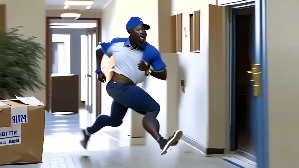 suspiciously looking Tyrone runs away with small delivered package apartment mailroom