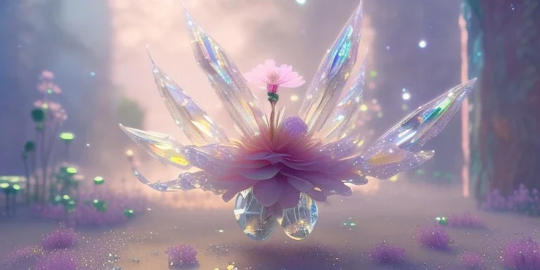 crystal subtle flower in a galactic ambiance beautiful fairy, transparent, delicate colors, in the foreground, full of details, smooth，soft light atmosphere, light effect，vaporwave colorful, concept art, smooth, extremely sharp detail, finely tuned detail, ultra high definition, 8 k, unreal engine 5, ultra sharp focus