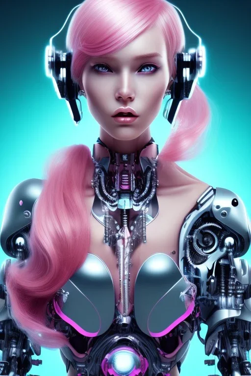 cyborg, pink hair,seven , perfekt, real, dream