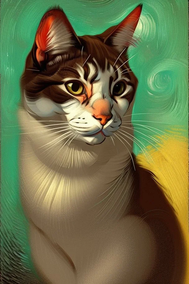 Retrato de um gato por Van Gogh