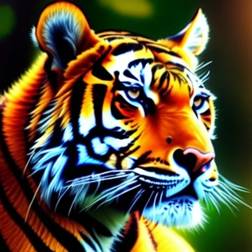 Ultra detailed fullbody Portrait in oil on canvas of Japanese Tigers,extremely detailed digital painting, extremely detailed face, crystal clear eyes, mystical colors ,perfectly centered image, perfect composition, rim light, beautiful lighting,masterpiece ,8k, stunning scene, raytracing, anatomically correct by Seung Eun Kim and simon bisley and Claudio Tumiati.16k