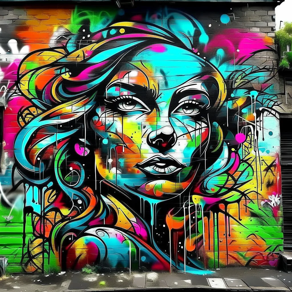 WOMAN Graffiti Art.