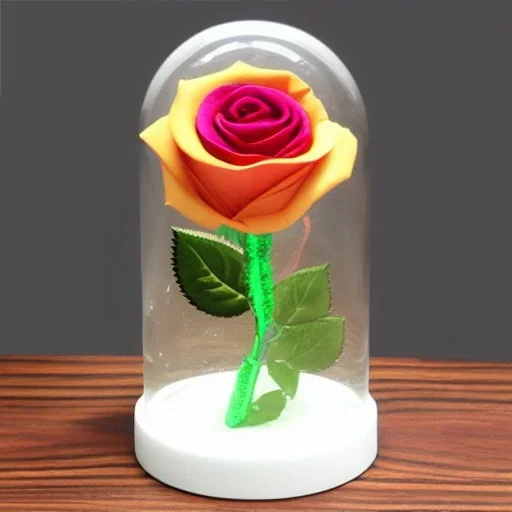 transparent multicolor crystal rose