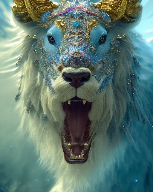 A portrait of a crystalline beast, mythical,fantasy , magnificent, majestic, highly intricate, Realistic photography, incredibly detailed, ultra high resolution, 8k, complex 3d render, cinema 4d