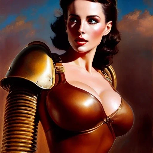 Drawing of beautiful face,'beautiful,Busty Cait(Fallout4)',intense stare, ancient skintight armor, balanciaga fashion clothe painting by gaston bussiere, greg rutkowski, yoji shinkawa, yoshitaka amano, tsutomu nihei, donato giancola, tim hildebrandt, Oil on canvas, cinematic composition, extreme detail,fit full head inside picture,16k