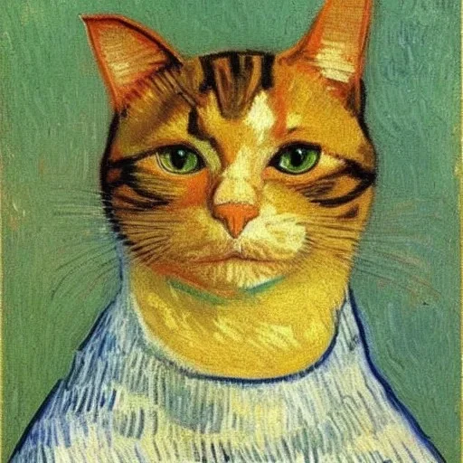 Portrait of a cat by Van Gogh