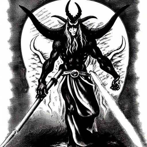 Devil demon satan king war code prophecy black and white world end