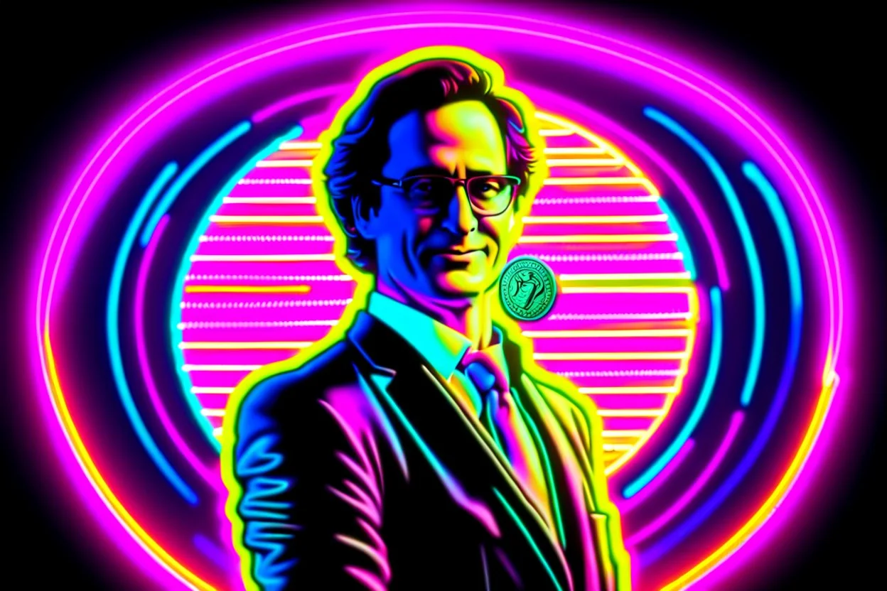 bob saget jovi as james bond the spysex coin golfer multi color neon sign, ultimate psychedelic beauty