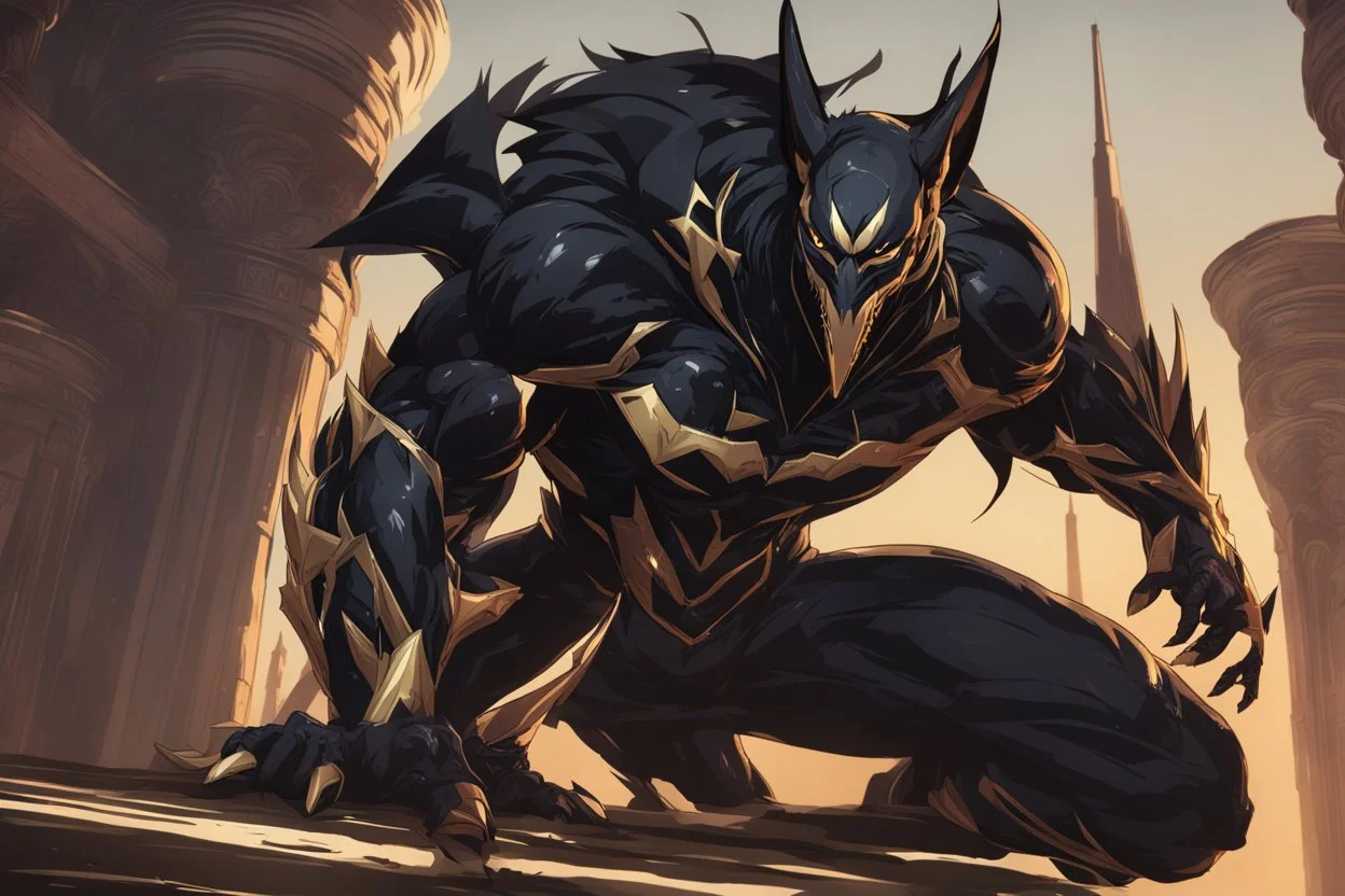 venom in 8k solo leveling shadow artstyle, anubis them, neon effect, full body, Desert, intricate details, highly detailed, high details, detailed portrait, masterpiece,ultra detailed, ultra quality