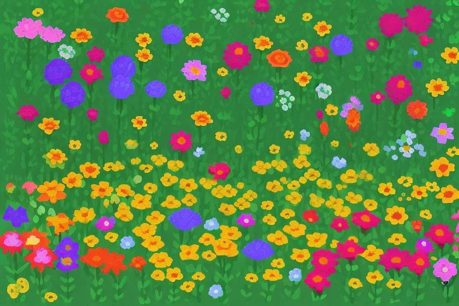 pixel flower field 64 x 64