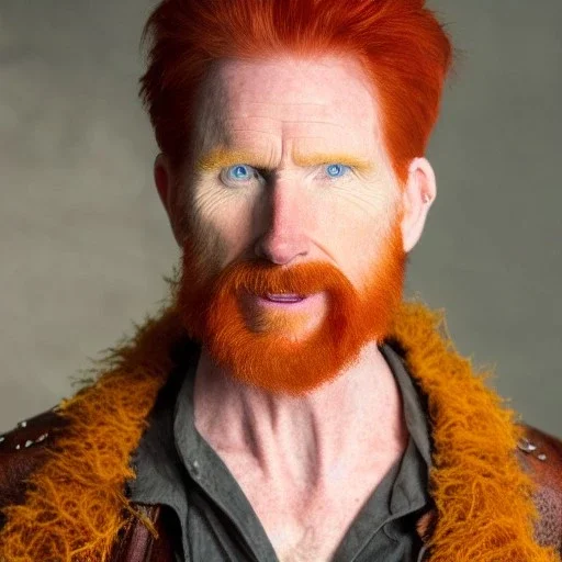 Portrait of courtney gains, ruggedly handsome but joyful, roguish, charismatic, attractive male, masculine, perfect, precisely detailed, lightly freckled face, meticulously detailed multi-hued ginger carrot-colored cherry red fiery hair; Malachai of the corn; fantasy, intricate, elegant, highly detailed, digital painting, artstation, concept art, matte, sharp focus, illustration, art by artgerm and greg rutkowski and alphonse mucha