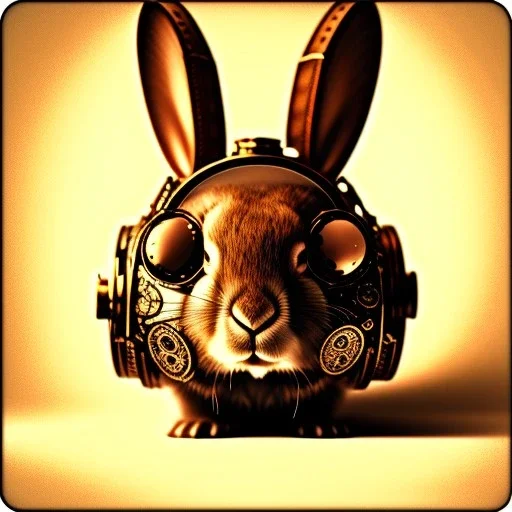 steampunk rabbit,steampunk style, polaroid,outdoors,shallow dept of field, close up, macro lens, cinematic, unreal engine ultra detailed, by japbun2-40