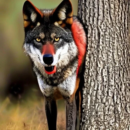 Black and red wolf