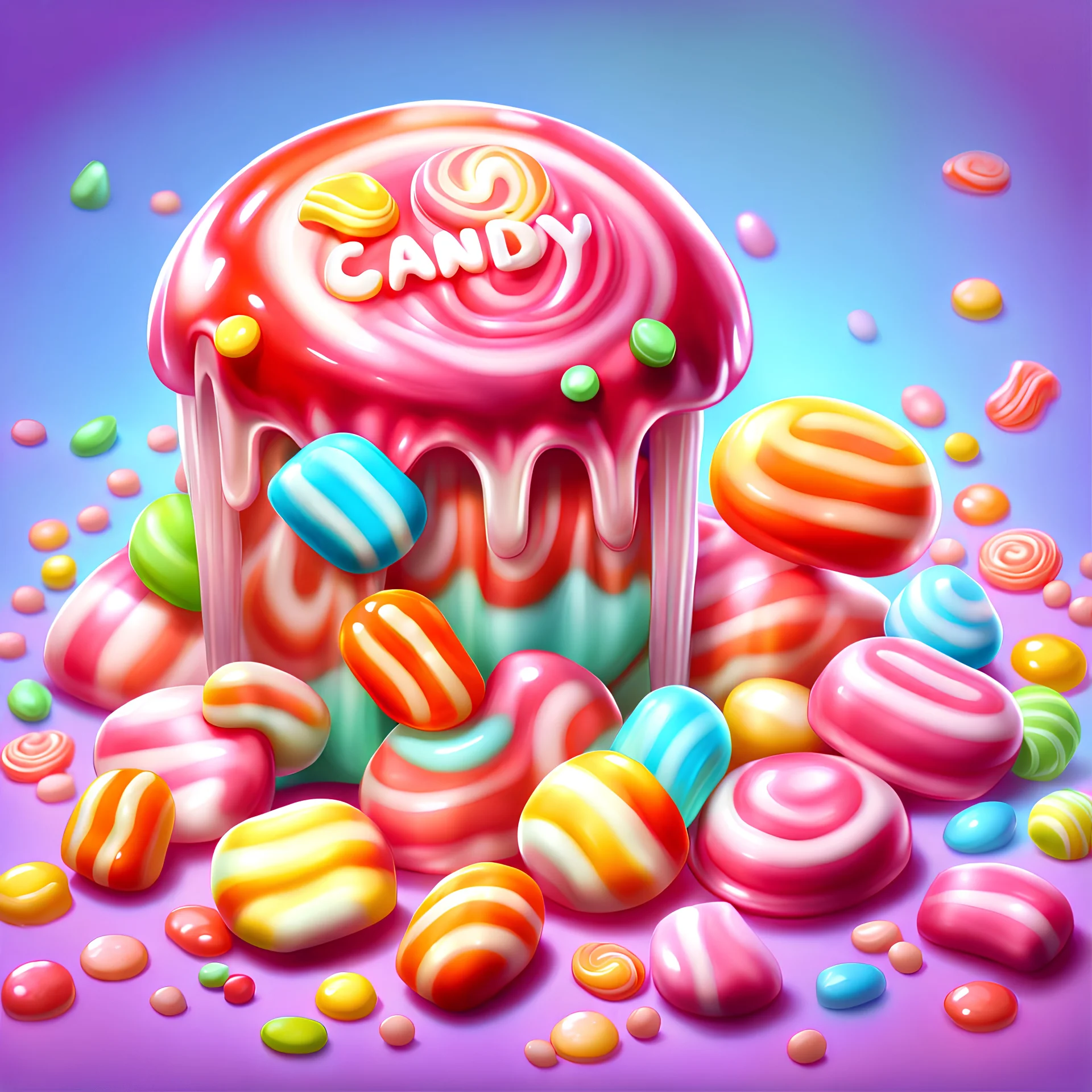 illusration of a candy, game design, candy asset design, digital painting, realistic illustration, jelly candy