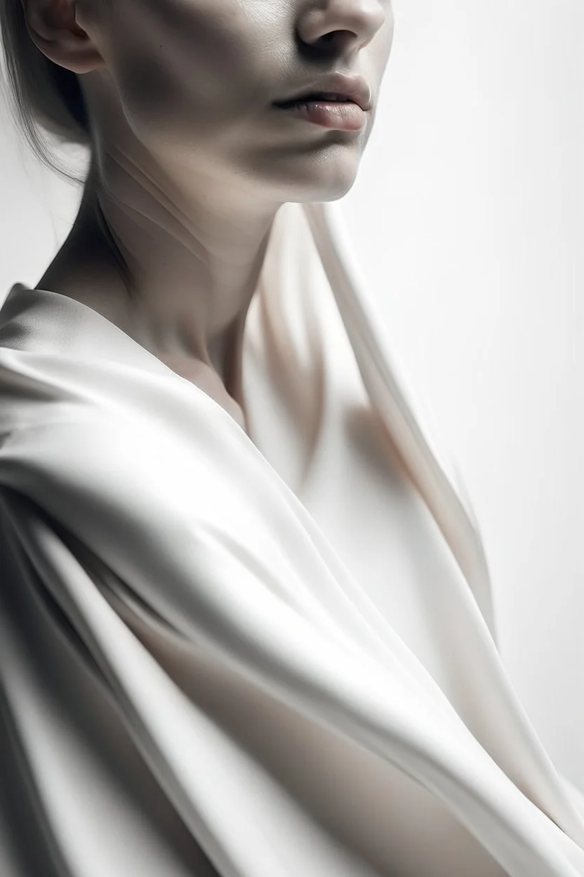 Portrait, woman, no air, creamy colors, futuristic, no hair