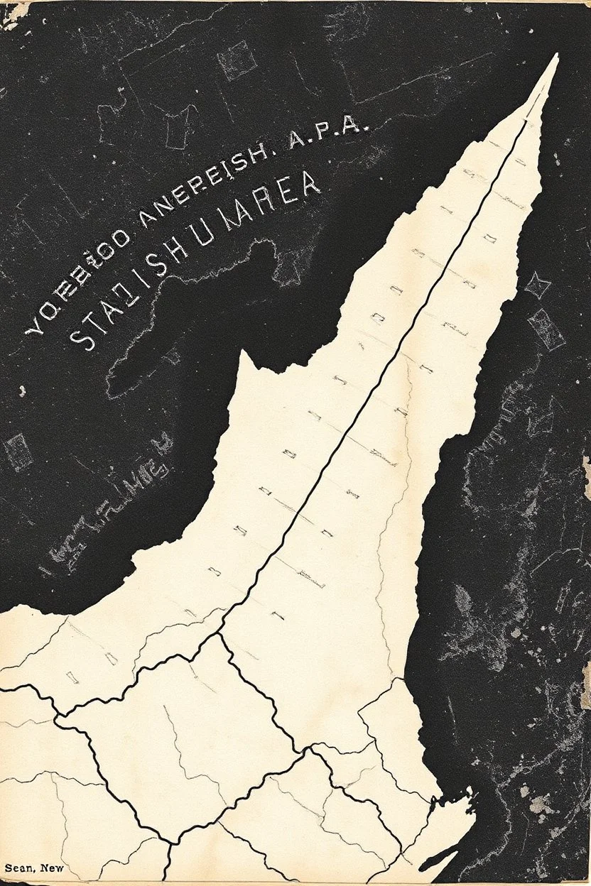 a scan of an ancient black and white Cree Anishinaabe map, hand drawn been stained and weathered