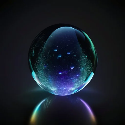 3d holographic sphere shape isolated on infinite dark background, glow, glass effect, 4k. sober. fintech