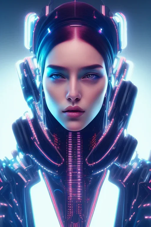 cyberpunk, head, women, portrai, tron