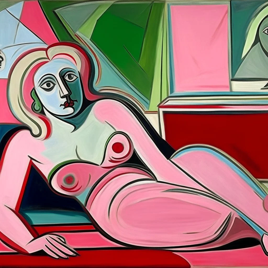 picasso pink woman Neoclassicism lying