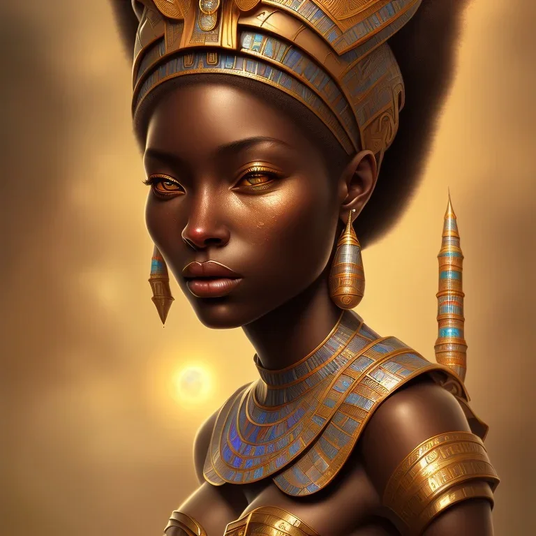 sango fantasy, fantasy magic, intricate, sharp focus, illustration, highly detailed, digital painting, concept art, matte, masterpiece head sexy African beauty black afro hair earth lady bronze African huts Egyptian princess