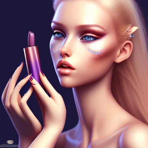 Beautiful Blonde girl Wearing make up avatar pandora