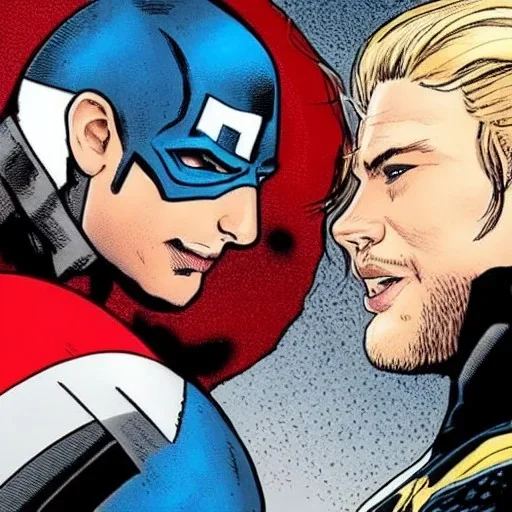 CAPTAIN AMERICA KISSING THOR