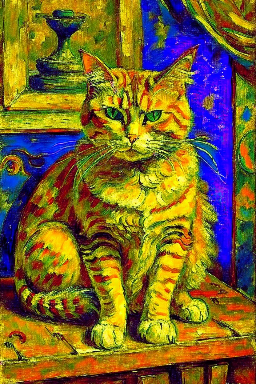 Portrait of a cat by Van Gogh