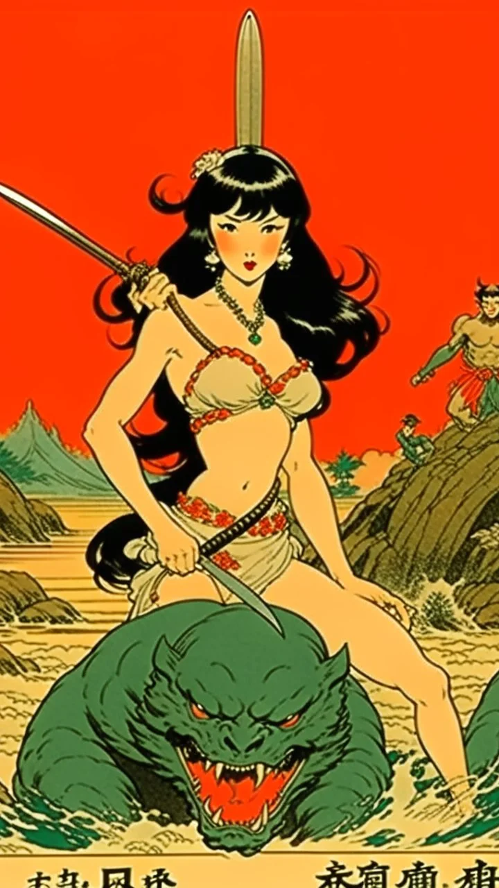 Betty page art from japanese style 1900 movie