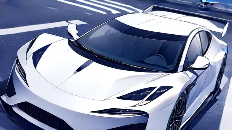 A Tesla's 'Model S Plaid' is racing at top speed, across the 'Area 51' facility in the USA. CINEMATIC. WIDE ANGLE LENS.